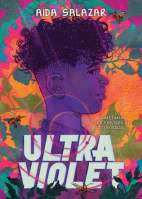 Ultraviolet cover with a young Latina boy in technicolor